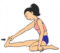 こむら返りの対処法を描いたイラスト